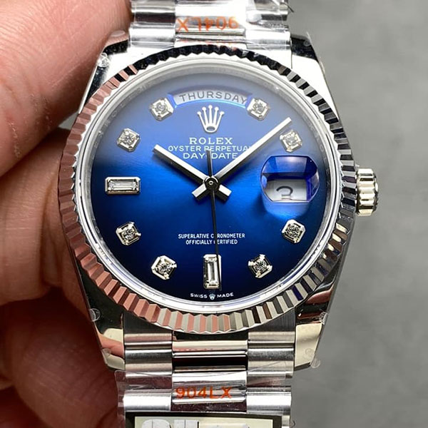 【QF製 加重版】 デイデイト M128239-0023 ブルーオンブレ 36mm 芸術性がある ロレックスコピー